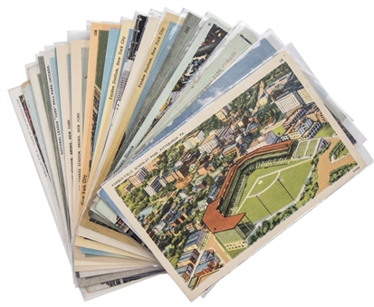 Lot of (20) Vintage Baseball Fields Postcards Featuring Wrigley Field & Yankee Stadium